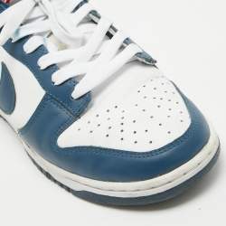 Air Jordans Navy Blue/White Leather Air Jordan i Low Top Sneakers Size 42  
