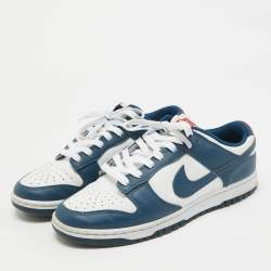 Air Jordans Navy Blue/White Leather Air Jordan i Low Top Sneakers Size 42  