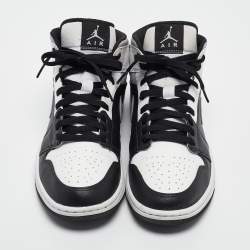 Air Jordans Multicolor Leather Jordan 1 Mid White Shadow Sneakers Size 42