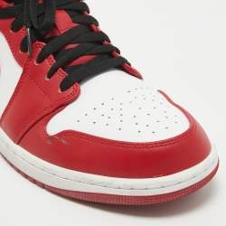 Pre Owned Air Jordans Tricolor Leather Jordan 1 Low Bulls Sneakers Size 45