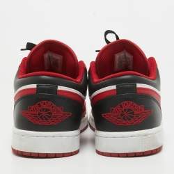 Pre Owned Air Jordans Tricolor Leather Jordan 1 Low Bulls Sneakers Size 45