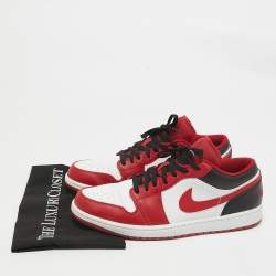 Pre Owned Air Jordans Tricolor Leather Jordan 1 Low Bulls Sneakers Size 45