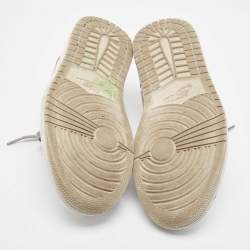 Pre Owned Air Jordans White Leather Air Jordan 1 Lace Up Sneakers Size 44