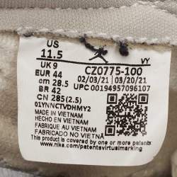 Pre Owned Air Jordans White Leather Air Jordan 1 Lace Up Sneakers Size 44