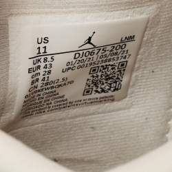 Pre Owned Air Jordans Beige Nubuck Leather Jordan 4 Lace Up Sneakers Size 43