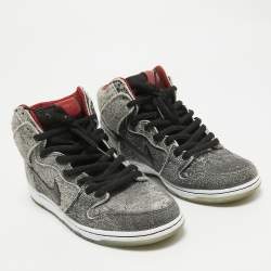 Pre Owned Air Jordans Grey Nubuck Leather High Top Sneakers Size 44