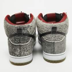 Pre Owned Air Jordans Grey Nubuck Leather High Top Sneakers Size 44