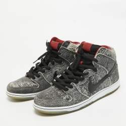 Pre Owned Air Jordans Grey Nubuck Leather High Top Sneakers Size 44