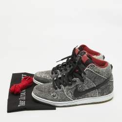 Pre Owned Air Jordans Grey Nubuck Leather High Top Sneakers Size 44