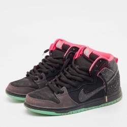 Air Jordans Black/Grey Suede High Top Sneakers Size 44