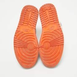 Pre Owned Air Jordans Multicolor Leather Air Jordan 1 High Top Sneakers Size 43