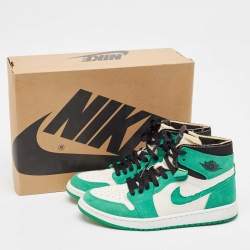 Pre Owned Air Jordans Green Suede and Leather 1 Retro High Zoom Sneakers Size 43