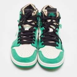 Pre Owned Air Jordans Green Suede and Leather 1 Retro High Zoom Sneakers Size 43