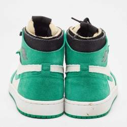 Pre Owned Air Jordans Green Suede and Leather 1 Retro High Zoom Sneakers Size 43