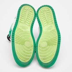 Pre Owned Air Jordans Green Suede and Leather 1 Retro High Zoom Sneakers Size 43