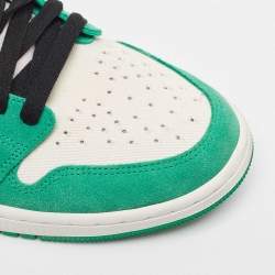 Pre Owned Air Jordans Green Suede and Leather 1 Retro High Zoom Sneakers Size 43