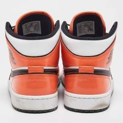 Air Jordans Multicolor Patent and Leather Jordan 1 Mid SE Turf Orange Sneakers Size 43