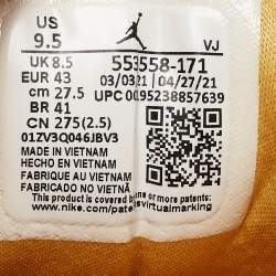 Air Jordans Yellow/White Leather Jordan 1 Low Pollen Sneakers Size 43