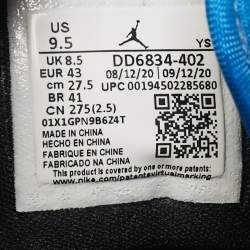 Pre Owned Air Jordans Multicolor Patent and Leather Jordan 1 Mid Signal Blue Sneakers Size 43