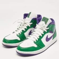 Air Jordans Multicolor Leather Jordan 1 Mid Incredible Hulk Sneakers Size 43