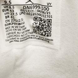 Pre Owned Air Jordans Beige/White Leather Jordan 1 Low Hemp White Sneakers Size 43