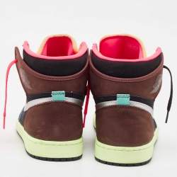 Air Jordans Multicolor Nubuck Leather Jordan 1 Retro High Tokyo Bio Hack Sneakers Size 45.5
