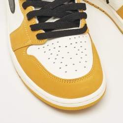 Pre Owned Air Jordans Multicolor Leather Jordan 1 Retro High OG Yellow Ochre Sneakers Size 43