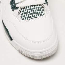 Pre Owned Air Jordans White Leather Jordan 4 Retro Oxidized Green Sneakers Size 43
