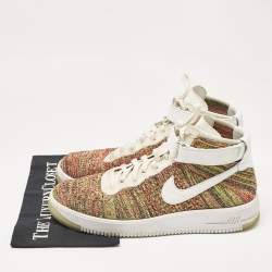 Air Jordans Multicolor Fabric and Leather Air Force High Top Sneakers Size 46
