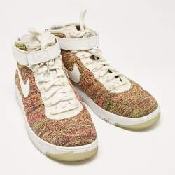 Air Jordans Multicolor Fabric and Leather Air Force High Top Sneakers Size 46
