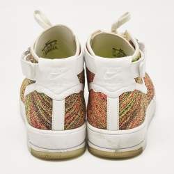 Air Jordans Multicolor Fabric and Leather Air Force High Top Sneakers Size 46