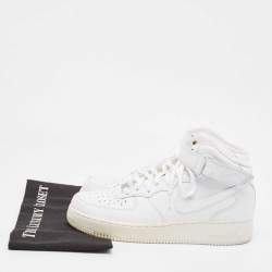 Air Jordans White Leather Air Force High Top Sneakers Size 42.5