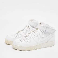 Air Jordans White Leather Air Force High Top Sneakers Size 42.5