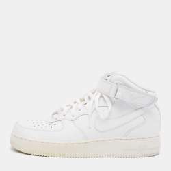 Air Jordans White Leather Air Force High Top Sneakers Size 42.5