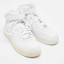 Air Jordans White Leather Air Force High Top Sneakers Size 42.5