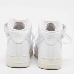 Air Jordans White Leather Air Force High Top Sneakers Size 42.5