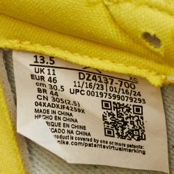 Pre Owned Air Jordans Multicolor Leather Jordan 1 Retro Low OG SP Travis Scott Canary Sneakers Size 46