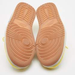 Pre Owned Air Jordans Multicolor Leather Jordan 1 Retro Low OG SP Travis Scott Canary Sneakers Size 46