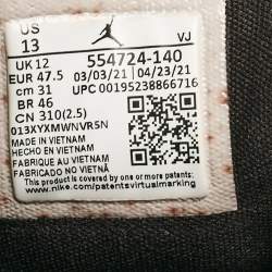 Pre Owned Air Jordans White/Black Leather Jordan 1 Mid Racer Blue Sneakers Size 47.5