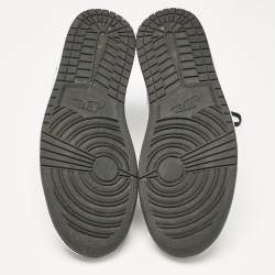 Pre Owned Air Jordans White/Black Leather Jordan 1 Mid Racer Blue Sneakers Size 47.5