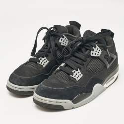 Air Jordans Black Canvas Jordan 4 Retro SE Sneakers Size 41