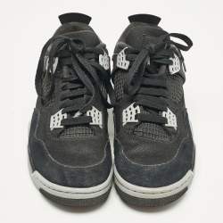 Air Jordans Black Canvas Jordan 4 Retro SE Sneakers Size 41