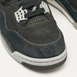 Air Jordans Black Canvas Jordan 4 Retro SE Sneakers Size 41