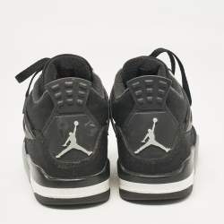Air Jordans Black Canvas Jordan 4 Retro SE Sneakers Size 41
