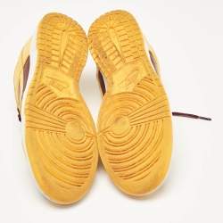 Air Jordans Yellow/Burgundy Leather Dunk Retro Arizona Lace Up Sneakers Size 44