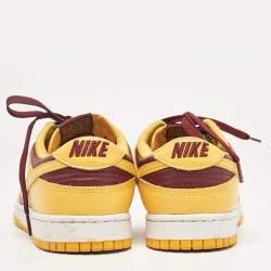 Air Jordans Yellow/Burgundy Leather Dunk Retro Arizona Lace Up Sneakers Size 44