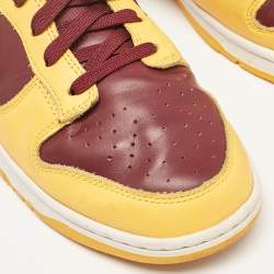 Air Jordans Yellow/Burgundy Leather Dunk Retro Arizona Lace Up Sneakers Size 44