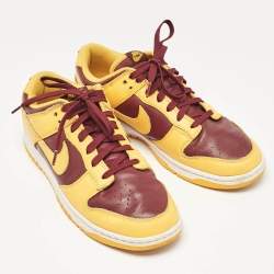 Air Jordans Yellow/Burgundy Leather Dunk Retro Arizona Lace Up Sneakers Size 44