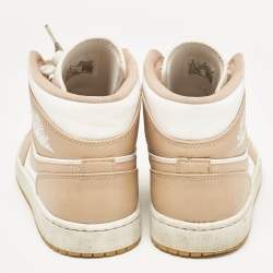 Air Jordans Tan/White Leather Jordan 1 Mid Tan Gum Sneakers Size 42.5