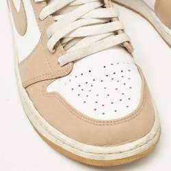 Air Jordans Tan/White Leather Jordan 1 Mid Tan Gum Sneakers Size 42.5
